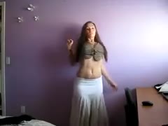 Homemade solo scene with me dancing in my abdomen dance suit